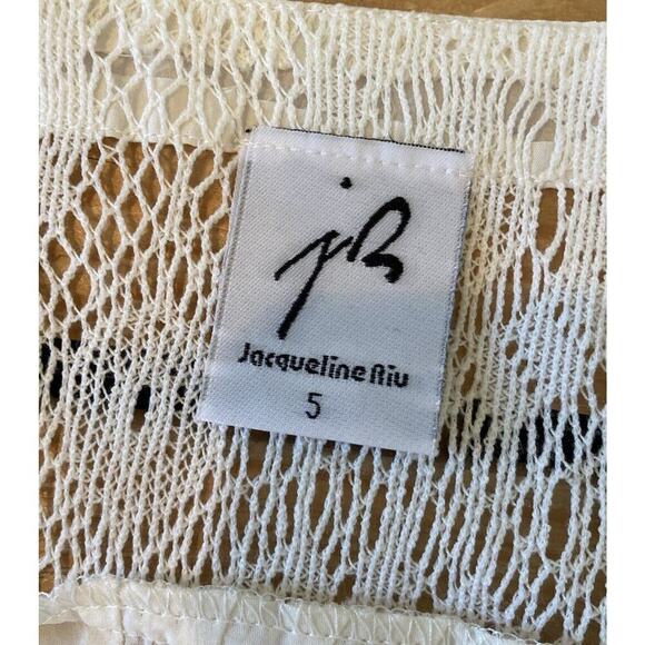 Jacqueline Riu Lace Detail 100% Silk Blouse Size 5 Women’s Ivory - Picture 3 of 8